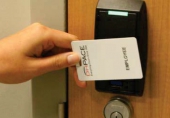 Card reader with hand
